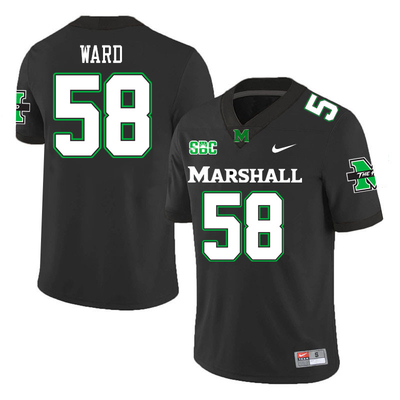 Men #58 Braydin Ward Marshall Thundering Herd SBC Conference College Football Jerseys Stitched-Black